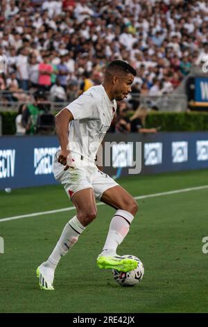 AC Milan Forward Junior Messias (30) während der Fußball-Champions-Tour gegen Real Madrid, Sonntag, 23. Juli 2023, beim Rose Bowl in Pasadena, Kalifornien. R Stockfoto