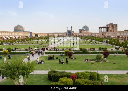 Blick über den Naqsh-e Jahan Square im Zentrum von Isfahan, Iran Stockfoto