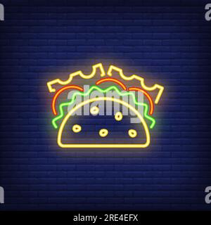 Taco-Neon-Zeichen Stock Vektor