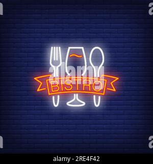 Bistro Neonschild Stock Vektor