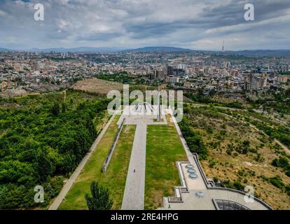 Bild eines großen Engels des sehr angesehenen und wichtigen Armenischen Völkermord-Gedenkkomplexes in Tsitsernakaberd Stockfoto