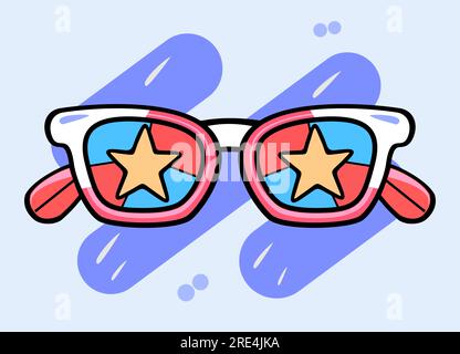 Vektorsonnenbrille im Hintergrund. Vektordarstellung im Comic-Stil Stock Vektor
