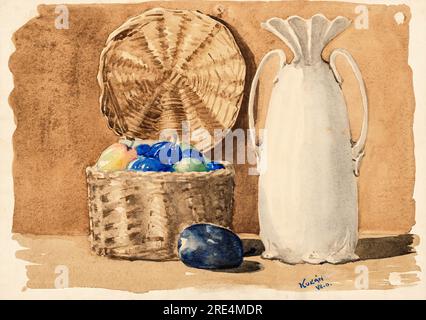 Stillleben mit Obst und Vase Stockfoto