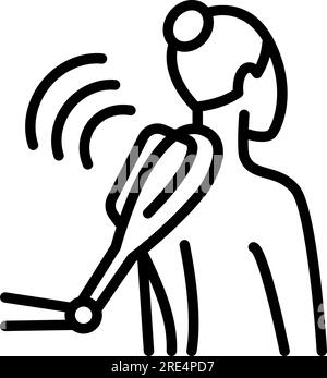 Physikalische Therapie-Hilfe-Symbolvektor. Magnettherapiegerät Und Laser, Massagegerät, Physiotherapie-Komplex, Schwarze Darstellung Stock Vektor