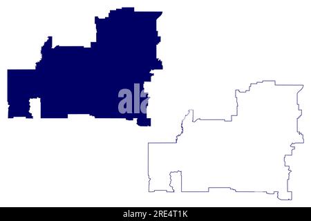 Abteilung Nr. 11 (Kanada, Provinz Alberta, Nordamerika) Vektordarstellung, skizzierte Karte, Census Division in Alberta Stock Vektor