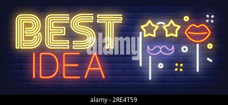 Das beste Idee-Neonschild Stock Vektor