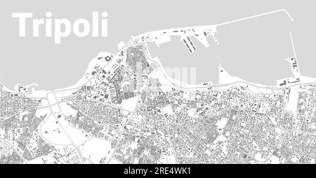 Stadtplan von Tripolis, Hauptstadt Libyens Stock Vektor