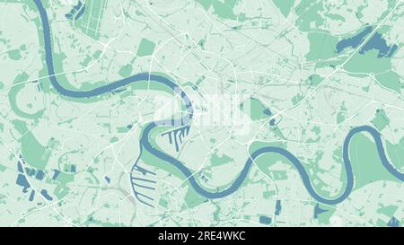 Rhein- und Düsseldorfer Stadtplan. Detaillierte Karte des Gebiets. Stock Vektor