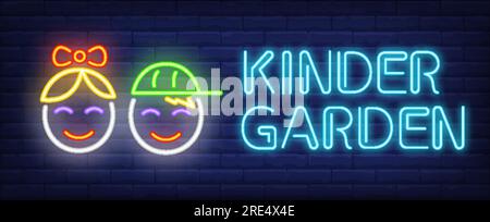 Kinder-Garten-Neonschild Stock Vektor
