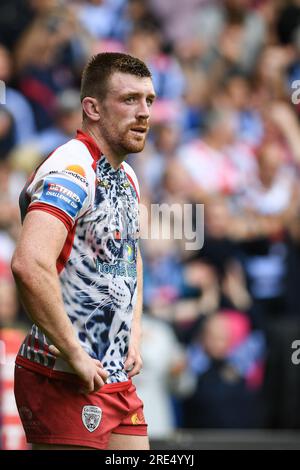 Warrington, England - 22. Juli 2023 - Ed Chamberlain von Leigh Leopards. Halbfinale Des Challenge Cup, St. Helens gegen York Valkyrie im Halliwell Jones Stadium, Warrington, Großbritannien Stockfoto