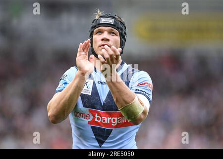 Warrington, England - 22. Juli 2023 - Jonny Lomax von St. Helens. Halbfinale Des Challenge Cup, St. Helens gegen York Valkyrie im Halliwell Jones Stadium, Warrington, Großbritannien Stockfoto