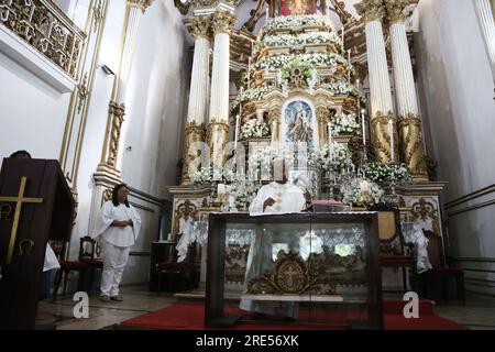 salvador, bahia, brasilien - 15. januar 2023: Blick auf die Kirche Senhor do Bonfim in Salvador. Stockfoto