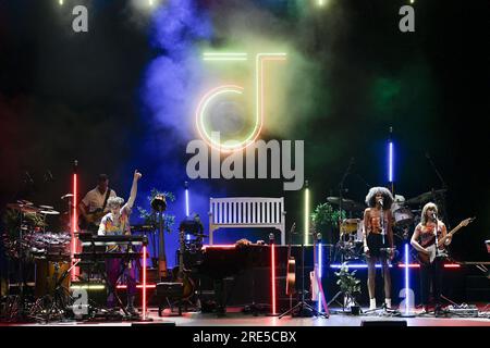 Rom, Italien. 24. Juli 2023. Jacob Collier tritt während des Live-Konzerts am 24. Juli 2023 im Auditorium Parco della Musica in Rom, Italien auf. Kredit: Independent Photo Agency/Alamy Live News Stockfoto