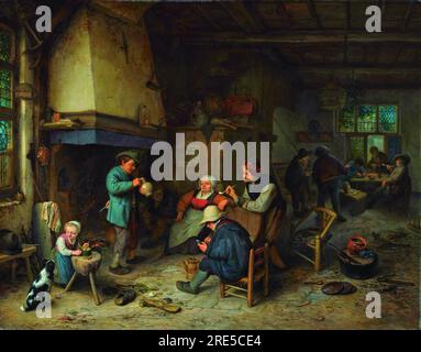 Titel: Camponeses em um interior (Bauern in einem Innenraum) Künstler: Adriaen van Ostade Datum: Nicht angegeben Abmessungen: Nicht spezifiziert Medium: Nicht spezifiziert Ort: Nicht spezifiziert Stockfoto