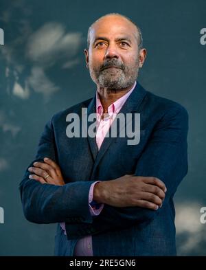 George Alagiah, Newsreader, Journalist BBC TV TV News Presenter, Edinburgh International Book Festival, Schottland, Großbritannien: Stockfoto