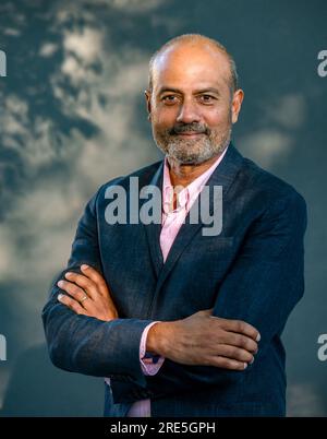 George Alagiah, Newsreader, Journalist BBC TV TV News Presenter, Edinburgh International Book Festival, Schottland, Großbritannien: Stockfoto