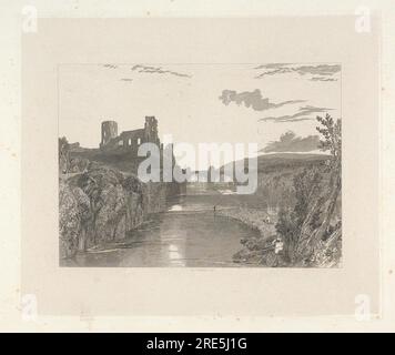 Barnard Castle, Durham zwischen 1827 und 1838 von Robert William Wallis Stockfoto