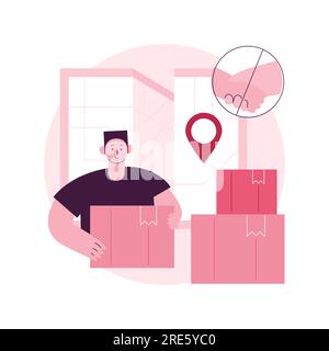 Berührungslose Abholung und Lieferung abstraktes Konzept Vektor Illustration. Virus sichere Lieferung, geschützter Transport-Service, COVID-19 Business-Tranformation, Online-Lebensmittelbestellung abstrakte Metapher. Stock Vektor