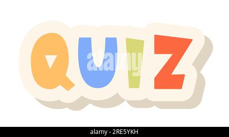 Quiz Aufkleber Handschrift Text Illustration Art Stock Vektor
