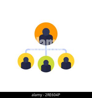 Hierarchiesymbol auf weißem, flachem Vektor Stock Vektor