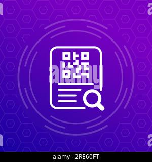 Dokument mit qr-Code-Symbol, Vektor Stock Vektor