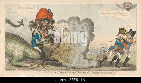 Der französische Bugabo erschreckt die königlichen Kommandanten 1797 von Isaac Cruikshank Stockfoto