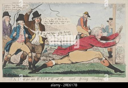 Ein Tipp für eine Flucht beim nächsten Frühjahrstreffen 1792 von Isaac Cruikshank Stockfoto