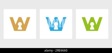Design mit „W“-Tastenkombination. Symbol Gesperrt, Sicherheit, Schutz, Vektorvorlage Für Sicheres Symbol Stock Vektor