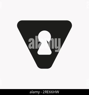 Design mit V-Key-Hold-Logo. Symbol Gesperrt, Sicherheit, Schutz, Vektorvorlage Für Sicheres Symbol Stock Vektor