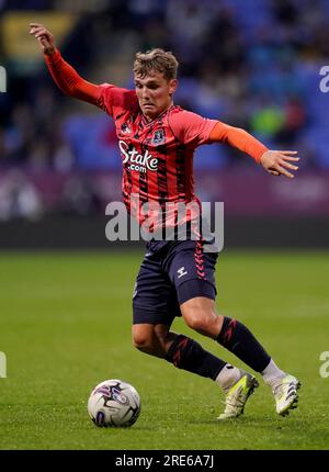 Evertons Lewis Warrington in Aktion während des Vorsaison-Freundschaftsspiels im University of Bolton Stadium. Bilddatum: Dienstag, 25. Juli 2023. Stockfoto