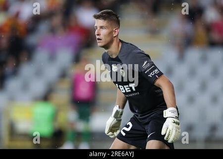 Kielce, Polen. 24. Juli 2023. Rafal Leszczynski aus Slask Breslau während des Fußballspiels der polnischen PKO Ekstraklasa League 2023/2024 zwischen Korona Kielce und Slask Breslau im Kielce Suzuki Arena Stadion in Aktion. Endstand: Korona Kielce 1:1 Slask Breslau. (Foto: Grzegorz Wajda/SOPA Images/Sipa USA) Guthaben: SIPA USA/Alamy Live News Stockfoto