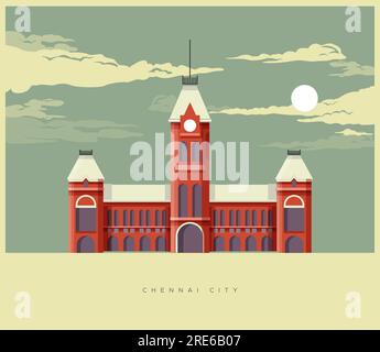 Chennai City Icon - Chennai Central Station - Stock Icon als EPS 10 Datei Stock Vektor