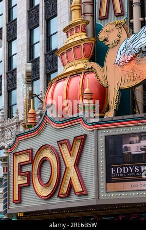 Fox Theater im Stadtzentrum von Detroit Michigan, USA. Stockfoto