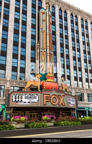 Fox Theater im Stadtzentrum von Detroit Michigan, USA. Stockfoto