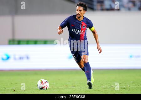 Osaka, Japan. 25. Juli 2023. Marquinhos (PSG) Fußball : Freundschaftsspiel zwischen dem Paris Saint-Germain 0-0 Al-Nassr FC im Yanmar Stadium Nagai in Osaka, Japan . Kredit: Naoki Nishimura/AFLO SPORT/Alamy Live News Stockfoto