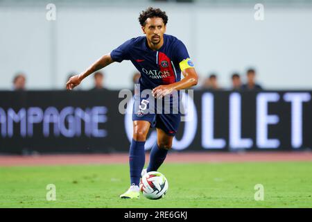 Osaka, Japan. 25. Juli 2023. Marquinhos (PSG) Fußball : Freundschaftsspiel zwischen dem Paris Saint-Germain 0-0 Al-Nassr FC im Yanmar Stadium Nagai in Osaka, Japan . Kredit: Naoki Nishimura/AFLO SPORT/Alamy Live News Stockfoto