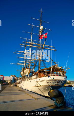 EDITORIAL, Format, Las Palmas, Kanarische Inseln, Spanien, Am 2020. Juni 28 besucht der klassische norwegische Großsegler Christian Radich aus Oslo Las Palmas de Gr Stockfoto