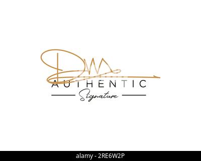 Vektor für die DW-Signature-Logo-Vorlage. Stock Vektor