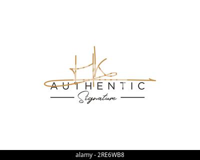 HK Signature Logo-Vorlage Vektor. Stock Vektor