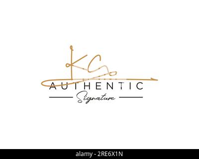Vektor der KC-Signature-Logo-Vorlage. Stock Vektor