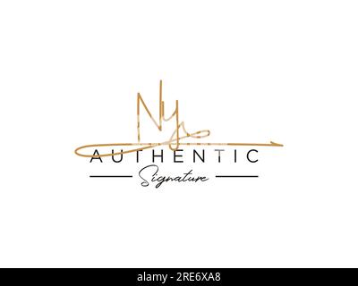 NY Signature-Logo-Vorlage Vektor. Stock Vektor