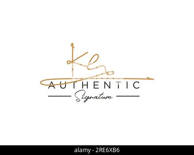 KE-Signatur-Logo-Vorlage Vektor. Stock Vektor