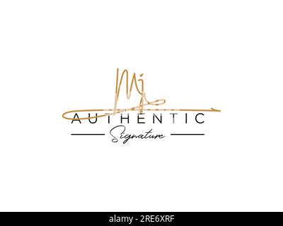 Vorlagenvektor für das MJ-Signature-Logo. Stock Vektor