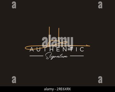 VEKTOR für DIE VORLAGE für DAS LL-Signaturlogo. Stock Vektor