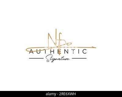 Vektor für die Vorlage für das NF-Signature-Logo. Stock Vektor