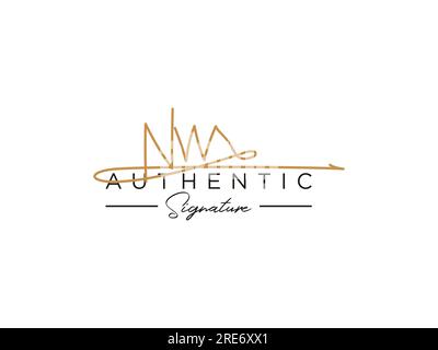 Vektor für die Vorlage für das NW-Signature-Logo. Stock Vektor