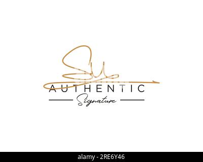 VEKTOR der SU-Signatur-Logo-Vorlage. Stock Vektor