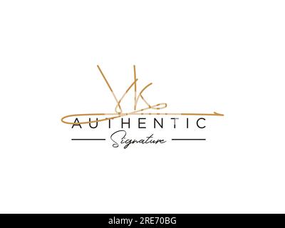 VK-Signatur-Logo-Vorlage Vektor. Stock Vektor