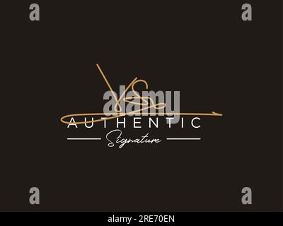 VEKTOR für DIE VORLAGE für DAS VS-Signature-Logo. Stock Vektor