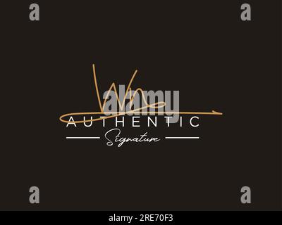 Vektor für die WN-Signature-Logo-Vorlage. Stock Vektor